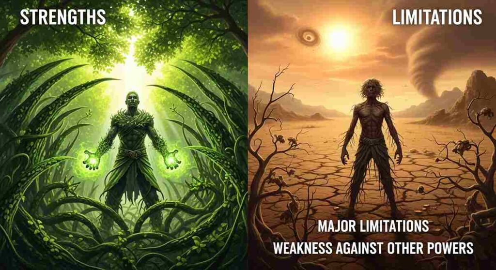 Two images of the same person labeled "Strength" and "Limitations," highlighting contrasting aspects of their character.