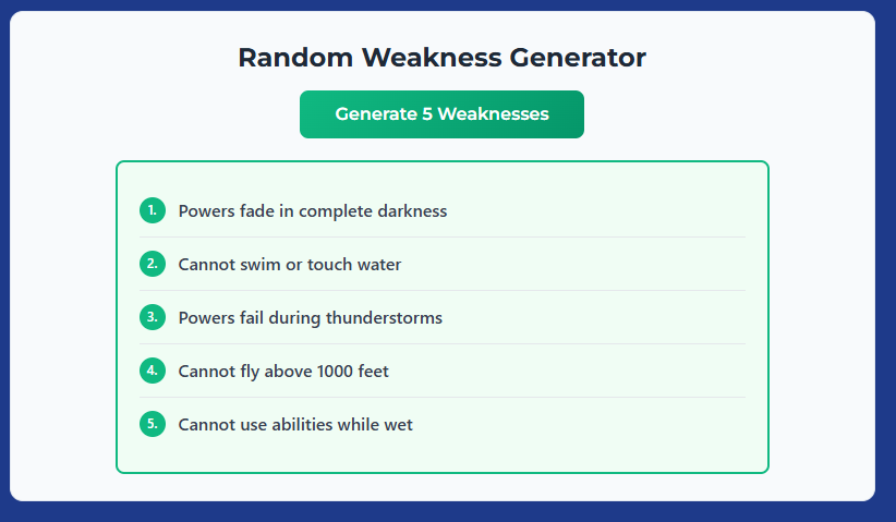 Random weakness generator