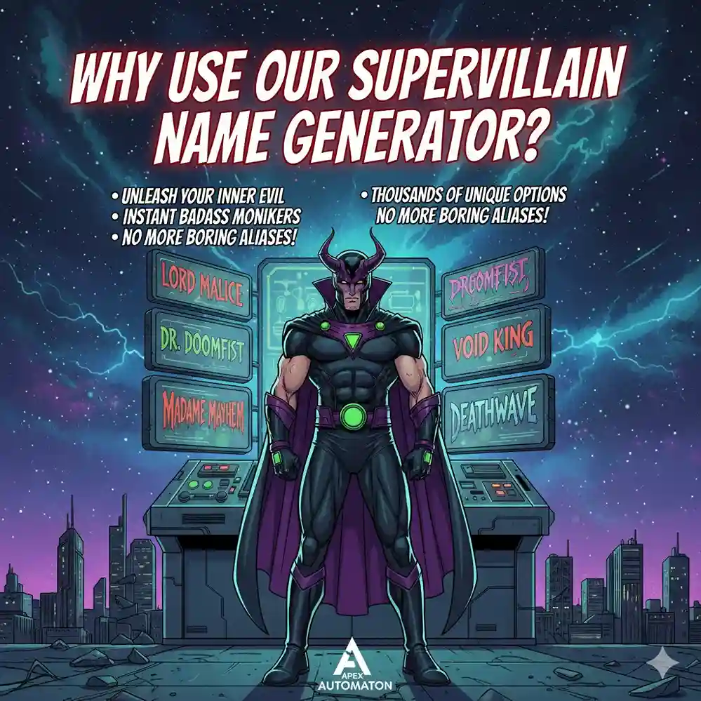 why use our supervillian name generator