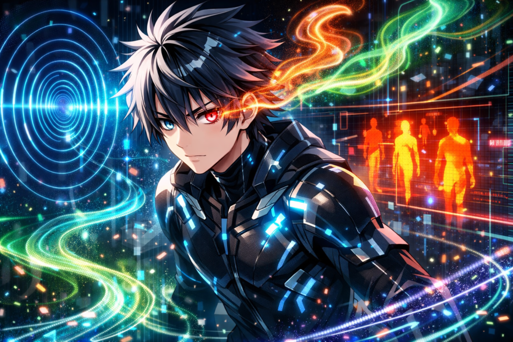 Anime visualization of animal hybridization enhanced senses like heat vision and scent tracking