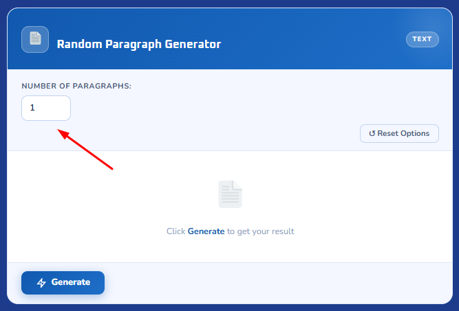 random paragraph generator - step 1
