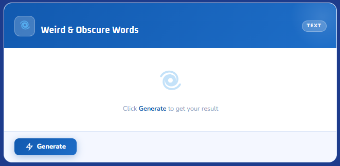 step 1 : random weird word generator