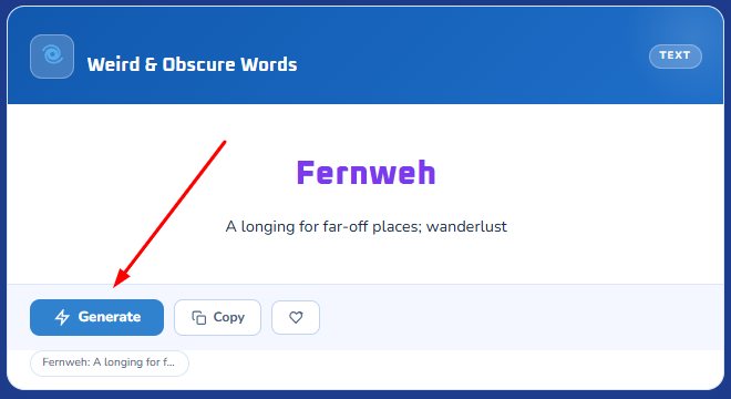 step 2 : random weird word generator