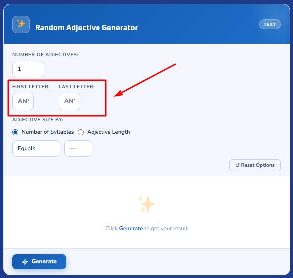 step 2 to generate random letters