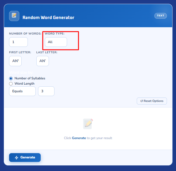 step 2 for generating random word
