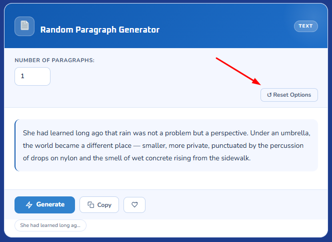 random paragraph generator - step 3