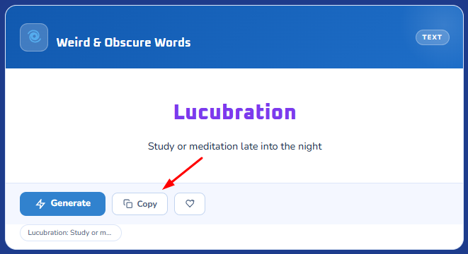 step 4 : random weird words generator