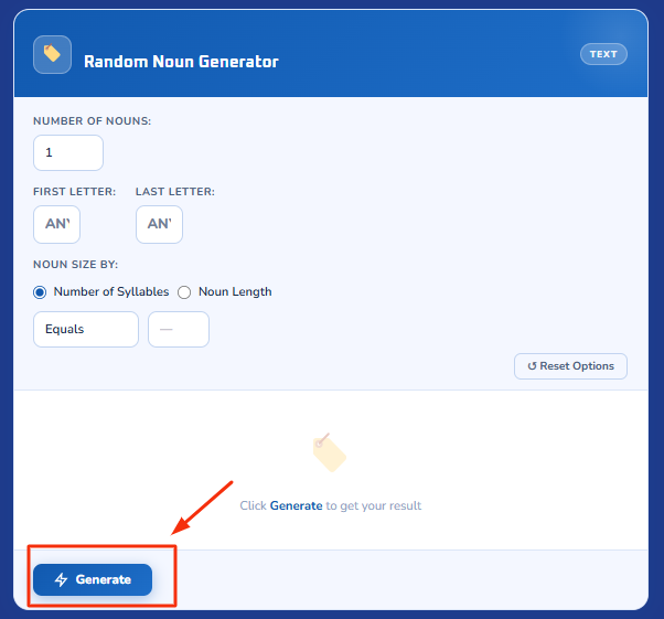 visual representation for how random noun generator step 5