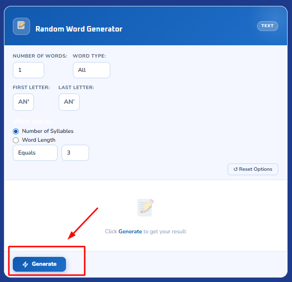 step 5 for generating random word