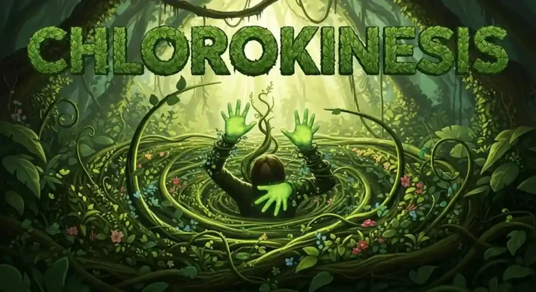 Image promoting "Chlorokinesis," a game exploring the power and abilities of plants in a vibrant, interactive environment