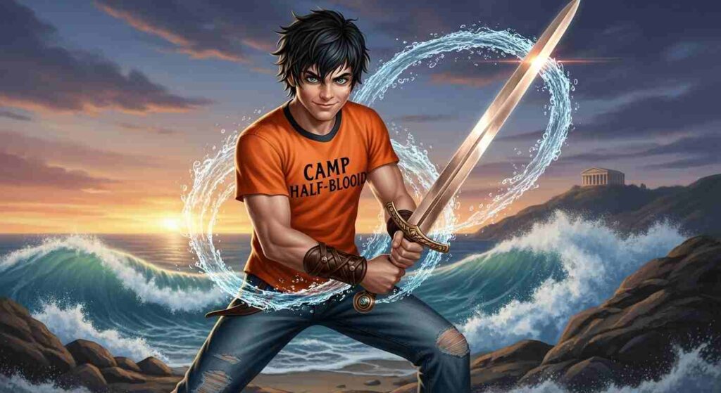 Percy Jackson characters controlling tunnels and stone walls in The Battle of the Labyrinth.