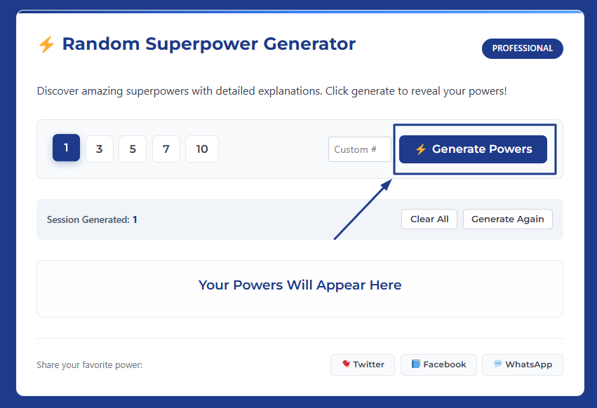 step 1 how to generate super powers