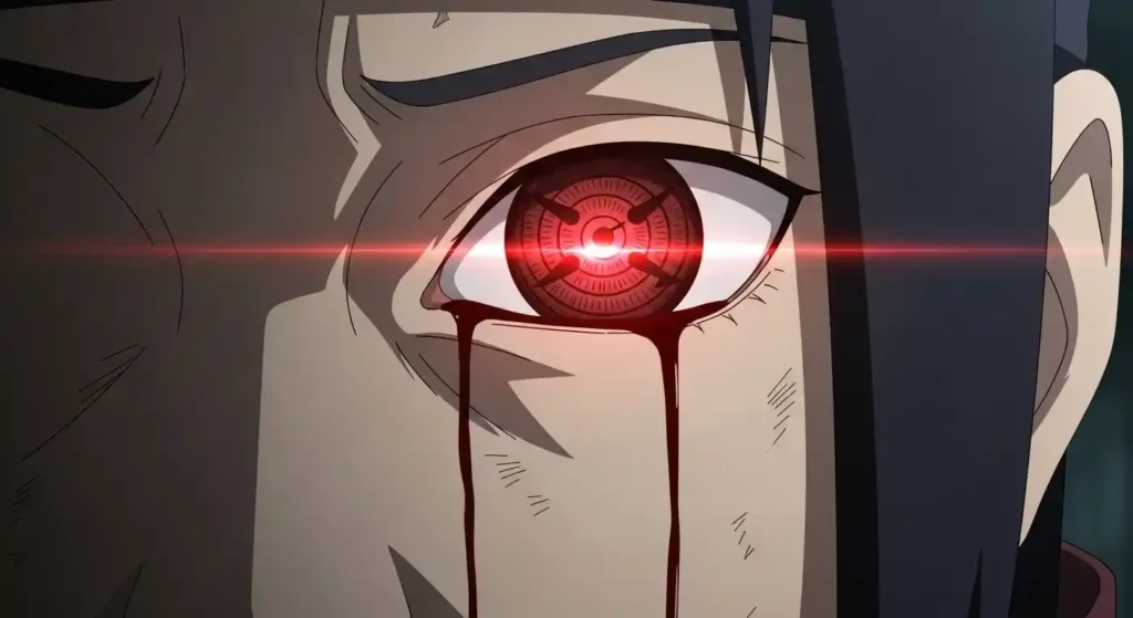 Mangekyo Sharingan abilities Amaterasu Susanoo Tsukuyomi anime battle scene Naruto