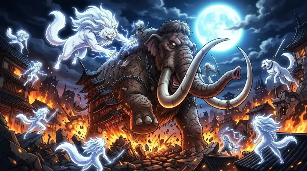 Jack Mammoth Ancient Zoan form battling the Mink Tribe during the Sulong transformation