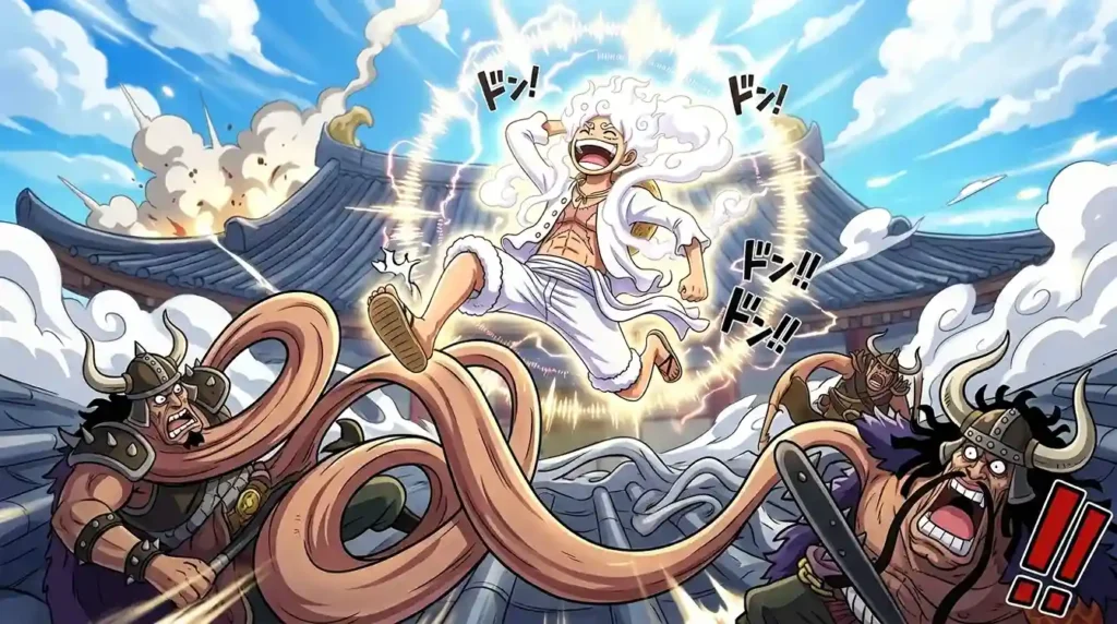 Charlotte Katakuri using Mochi Mochi no Mi awakening transforming battlefield into mochi with powerful attacks