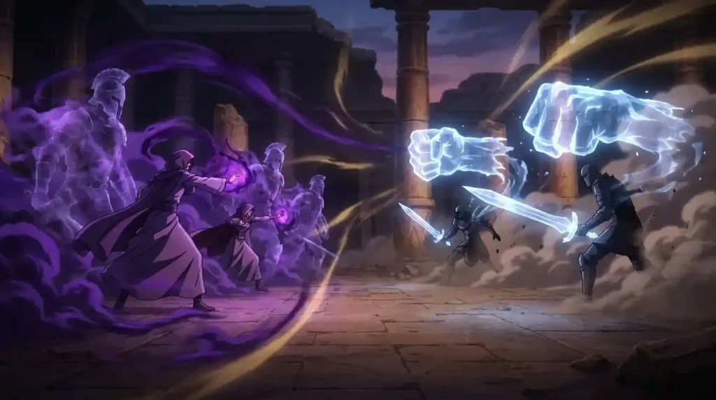 Morel Deep Purple smoke soldiers created through Manipulator Nen abilities