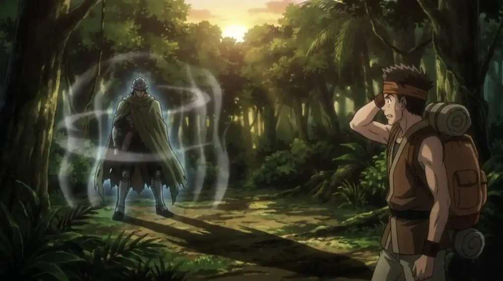 Meleoron using Perfect Plan invisibility Nen ability during a stealth operation