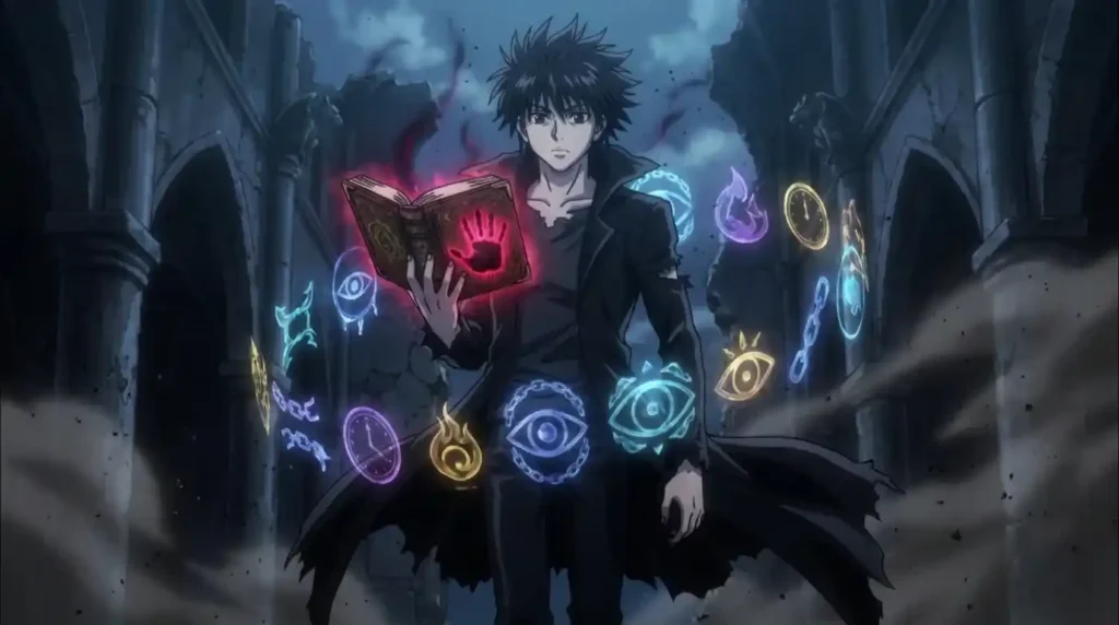 Chrollo Lucilfer using Skill Hunter to steal and store Nen abilities