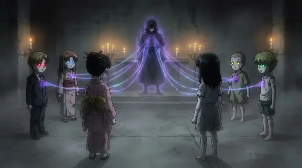 Omokage controlling Soul Dolls and Nen clones with Specialist abilities