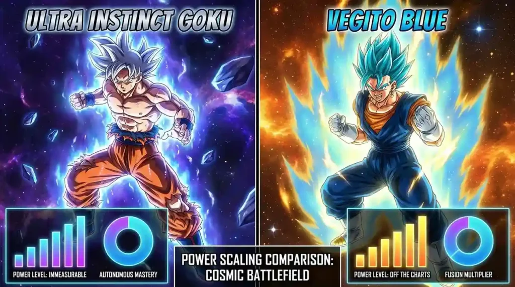 Comparison between individual growth and fusion power in Dragon Ball.