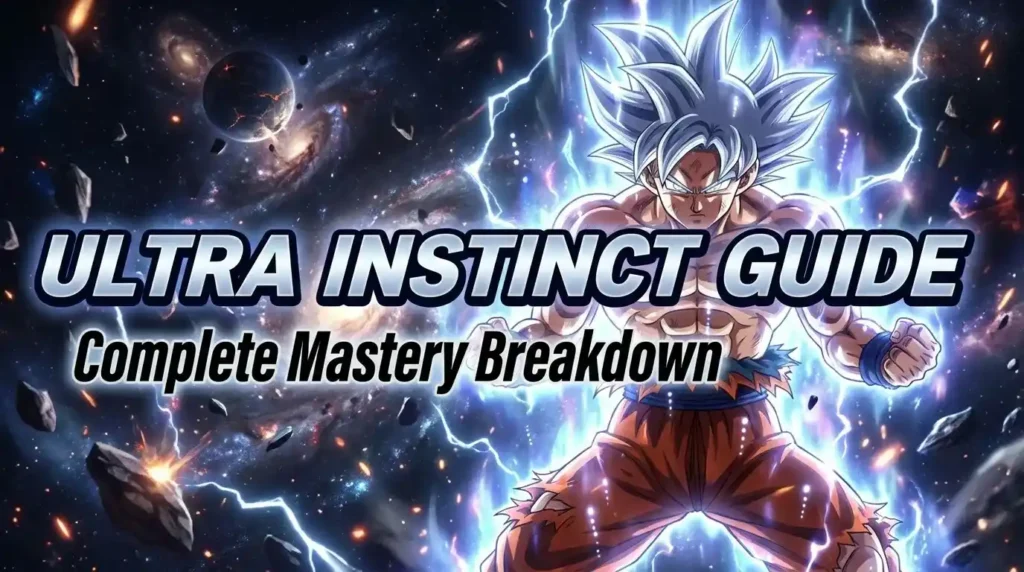 Complete Ultra Instinct guide featuring Mastered Ultra Instinct Goku and his ultimate powers.