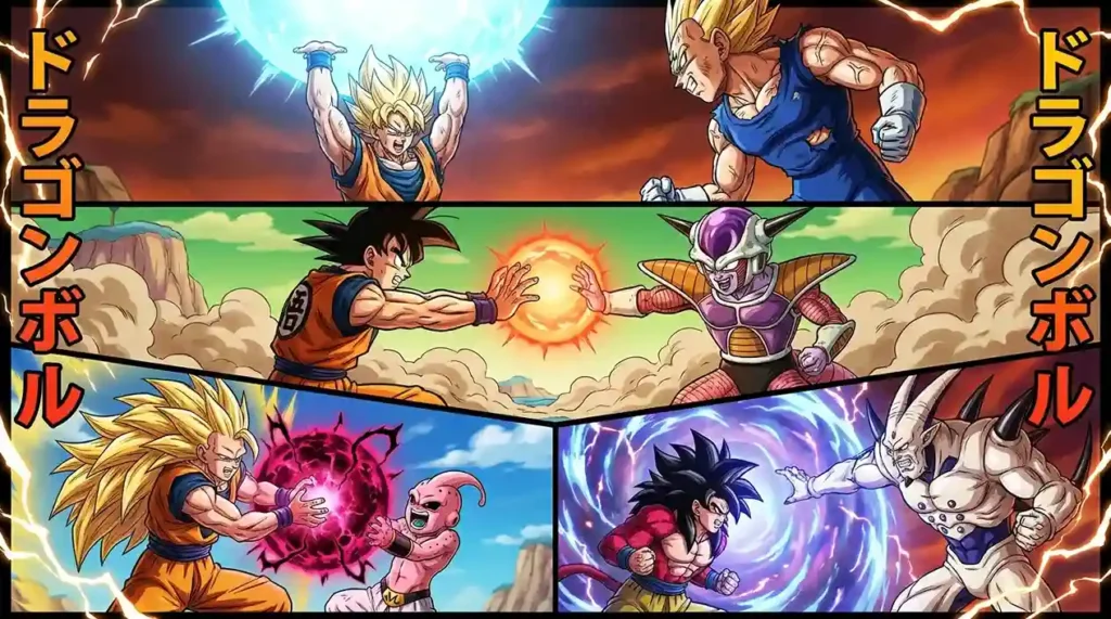 Famous Dragon Ball battles where the Spirit Bomb was used against powerful enemies.