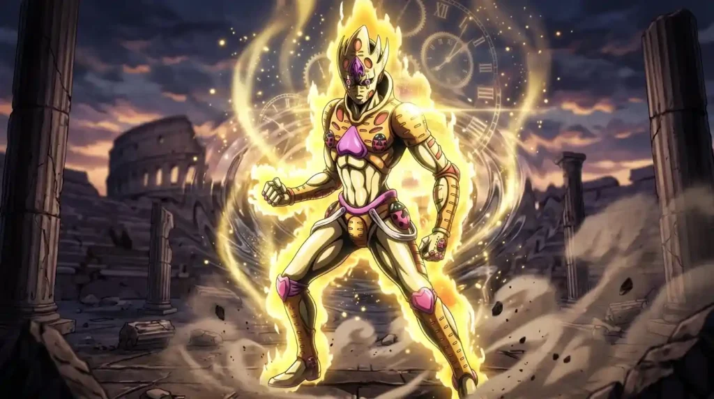 Gold Experience Requiem using its ultimate Return to Zero ability