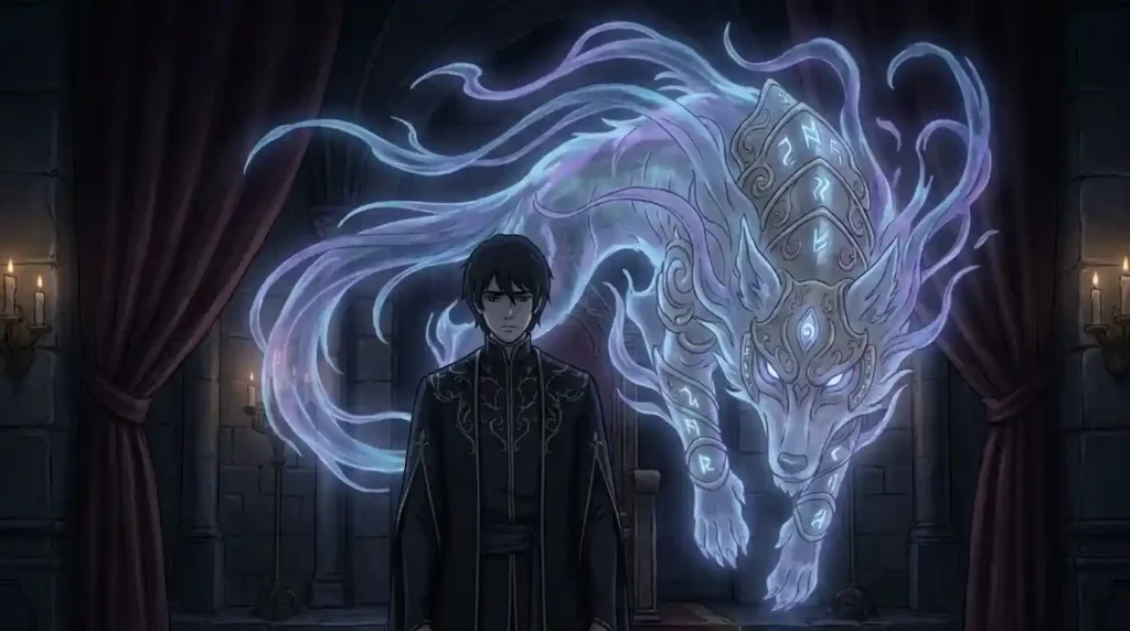 Guardian Spirit Beast protecting a Kakin prince during the Succession War in Hunter x Hunter