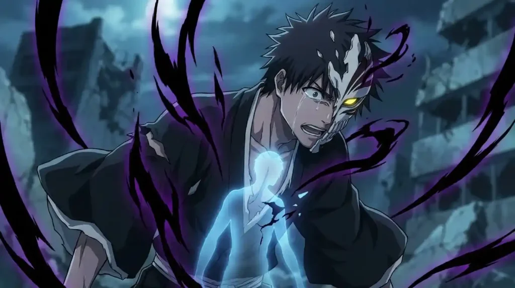 Human soul transforming into a Hollow during Hollowfication in Bleach