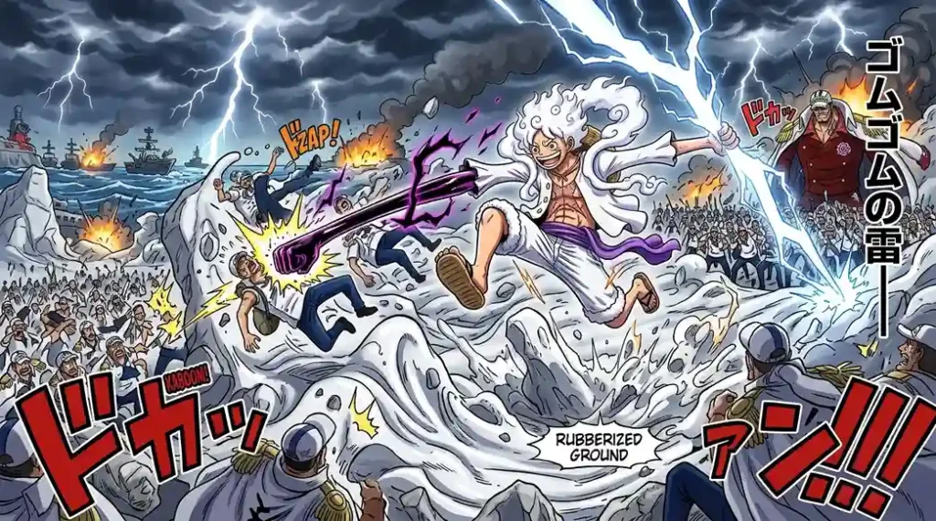 Gear 5 environmental rubberization turning the battlefield into rubber