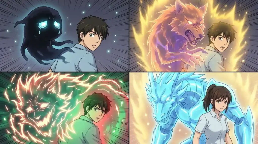 Sentient Nen Beast responding to its host's emotions and changing form