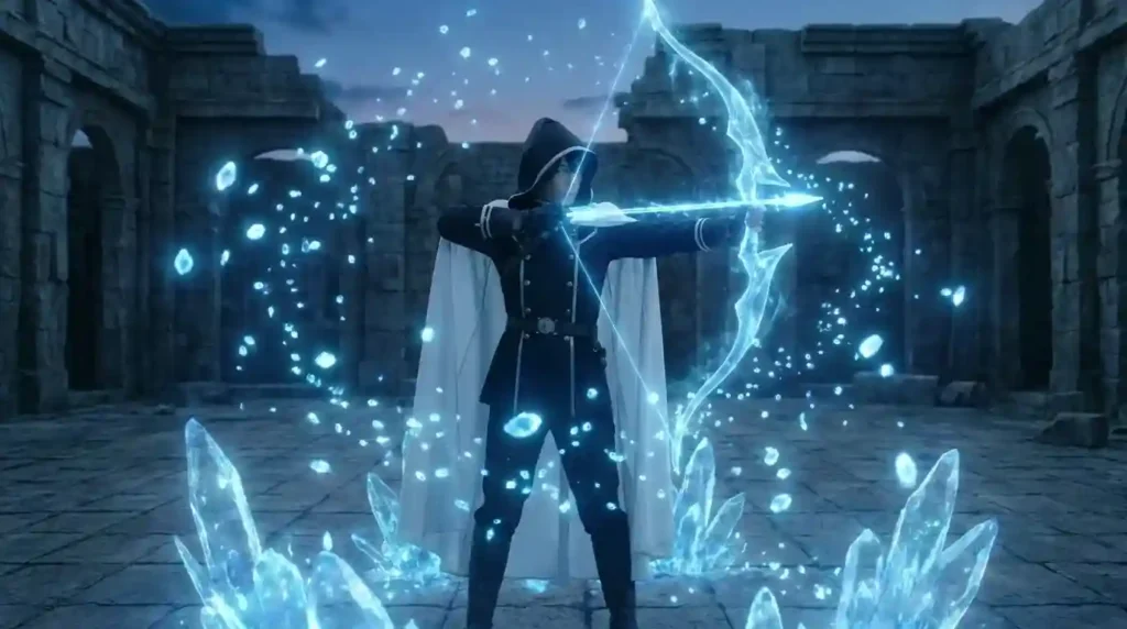 Quincy warrior using Heilig Bogen and Heilig Pfeil spiritual weapons in Bleach-inspired combat
