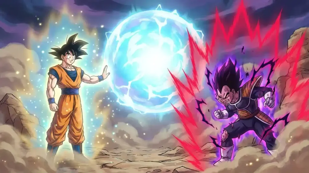 Spirit Bomb responding positively to a pure-hearted character while repelling an evil aura user.