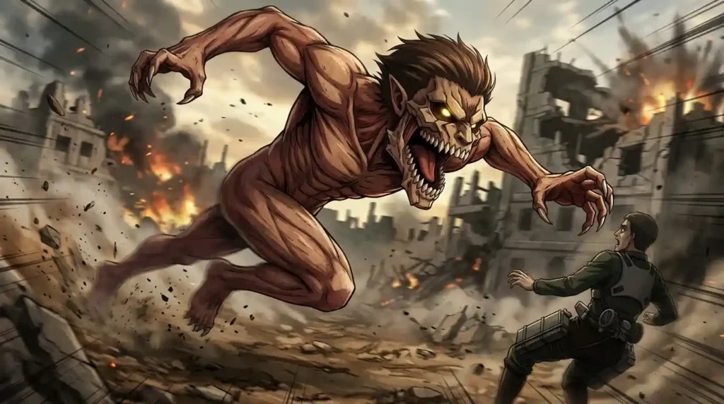Jaw Titan attacking with sharp claws and powerful jaws