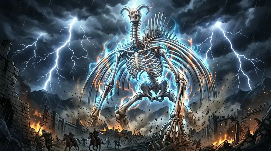 gigantic skeletal Founding Titan form