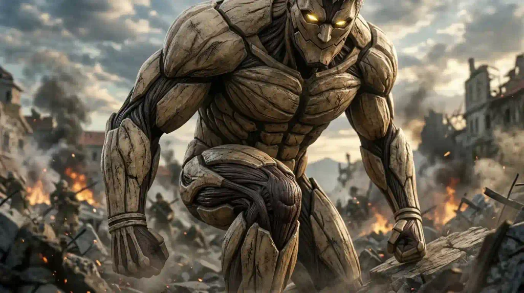 Armored Titan showing armor segments and exposed weak joints