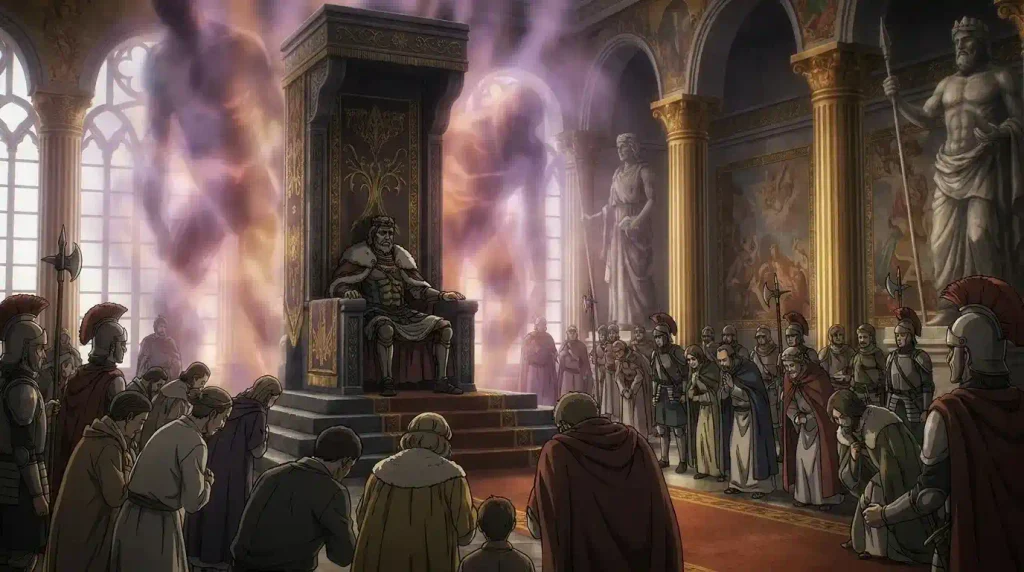 King Fritz and the Eldian royal court during the origin of the Ackerman Clan