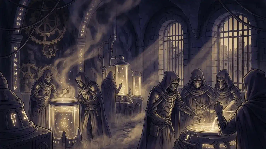 Ancient Eldian scientists conducting experiments connected to the Ackerman Clan