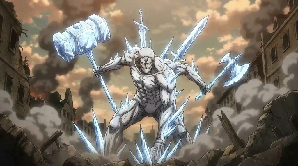 War Hammer Titan creating weapons with its hardening ability