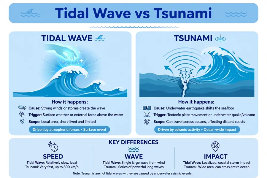 Infographic: tidal wave versus tsunami, pop name versus science